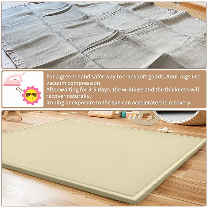 Baby Play Mat for Floor - 1.4" Thick Memory Foam Rug, 70"x59" Playpen Tummy Time Mat, Soft Velvet Nursery Rug, Large Padded Crawling Mat, Cushioned Pads for Playroom Toddlers, Infants, Yoga, Tatami
