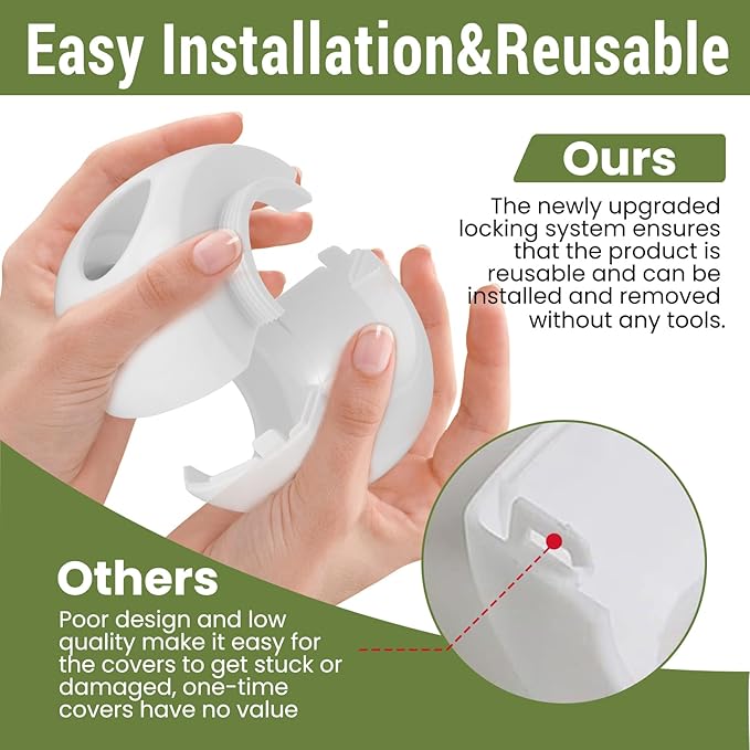 Child Safety Door Knob Covers 4 Pack Reusable Baby Proof Door Knob Locks Baby Proof Door Handle Protector for Kids Universal Fit Easy Grip Lockable Design No Tools Needed