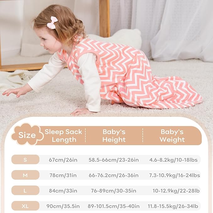 Yoofoss Baby Sleep Sack 6-12 Months Baby Wearable Blanket 100% Organic Cotton 2-Way Zipper TOG 0.5 Toddler Sleeping Sack, Lightweight Sleep Sacks for Babies