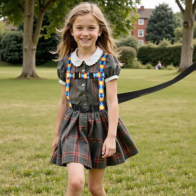 Safety Harness Leash for Kids with Autism, Special Needs and Older Children Ages 3-6 | Adjustable Walking Harness with Grab Handle and Tether | Keep Active ADHD/ASD Autistic Kids Safe
