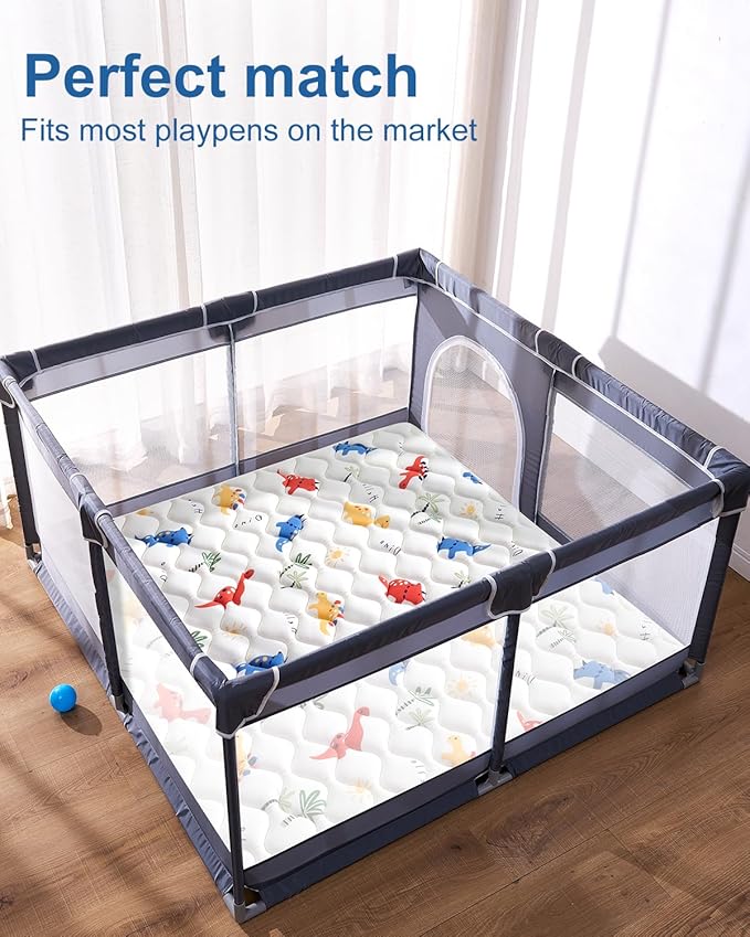 Premium Foam Baby Play Mat 74" X 50", Thick One-Piece Crawling Plyapen Mat, Odorless Baby Mat For Floor, Non-Slip Cushioned Playmat for Infants,Babies,Toddlers (Machine Washable for Easy Care)