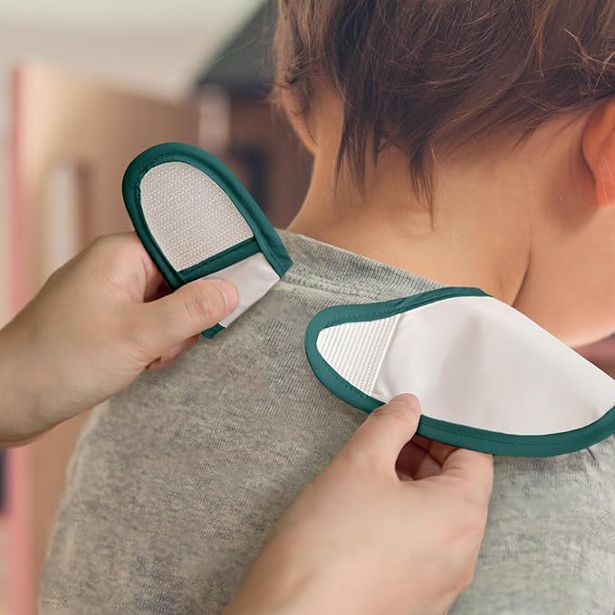 Mess Proof Baby Bib 3 Pack, Waterproof Led Weaning Baby Feeding Bibs with Food Catcher, Travel Feeding Bibs