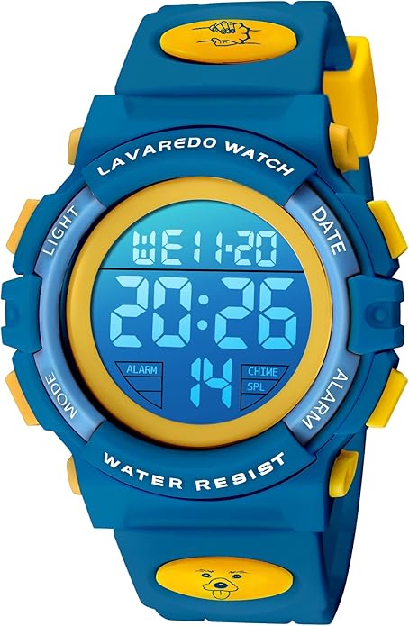 Kids Watch,Boys Watch for 3-15 Year Old Boys,Digital Sport Outdoor Multifunctional Chronograph LED 50 M Waterproof Alarm Calendar Analog Watch for Children with Silicone Band,Kids Gift