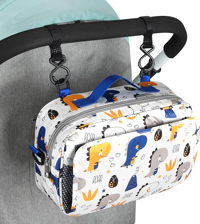 Accmor Stroller Organizer, Universal Stroller Organizer with Insulated Cup Holder Pocket, Dual Purpose Large Capacity Stroller Bag Caddy, Stroller Accessories Fits for Uppababy, Doona, Nuna Strollers