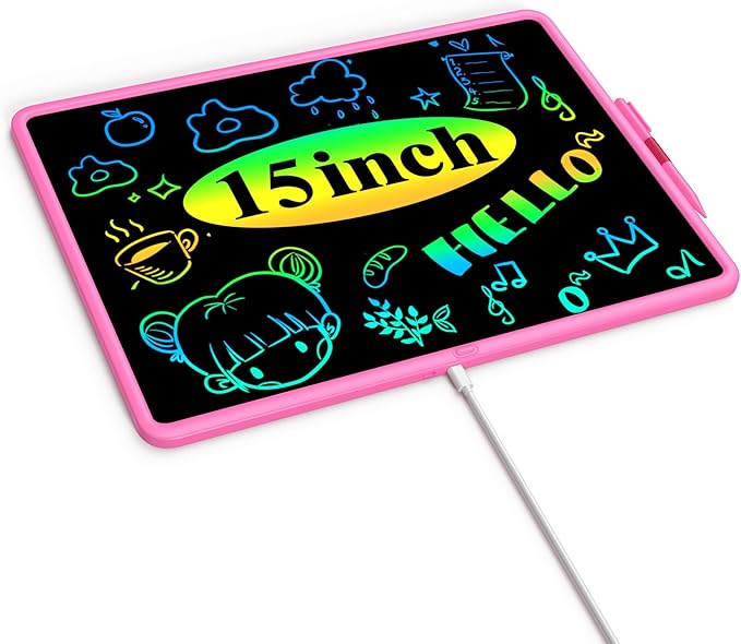 Teen Girl Birthday Gifts, 0 SMALL MODEL LCD Writing Tablet for Kids, Educational Toys for 3-10+ Years, Toddler Toys for 1-2 Year Old, Large Rechargeable Doodle Board Pad, Easter Basket Stuffers (Pink)