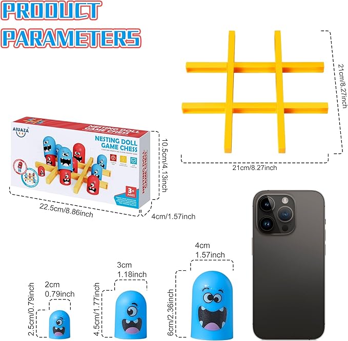 Tic Tac Toe Strategic Board Game for Kids and Family,Party Tabletop Games, Strategy Head to Head Games,Friendly Educational Board Game, Suitable Party 2 Players Toys (1PC)