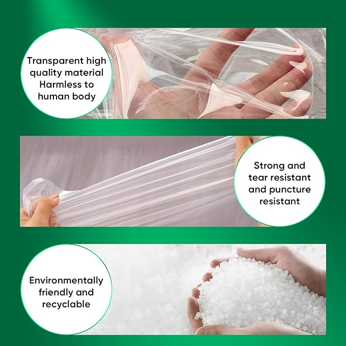 ZCHENBS® – Mattress Bags for Moving and Storage,Mattress Bag with Zippers,5 Mil Ultra-Thick Bed Bag,Waterproof,Anti-Tear,Heavy-Duty Mattress bag (Tansparent/Green, Crib-(1 Pack))
