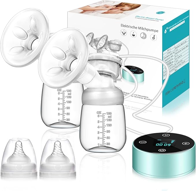 Electric Breast Pump, Breast Pump Electric Breastfeeding Pump 3 Modes 10 Levels Dual Rechargeable Nursing Double Breast Milk Pump Massage with Touchscreen LED