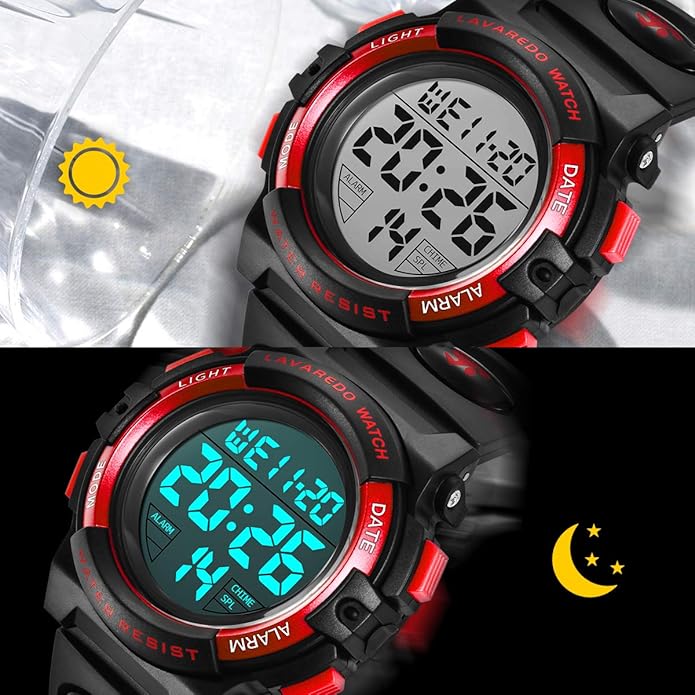 Kids Watch,Boys Watch for 3-15 Year Old Boys,Digital Sport Outdoor Multifunctional Chronograph LED 50 M Waterproof Alarm Calendar Analog Watch for Children with Silicone Band,Kids Gift