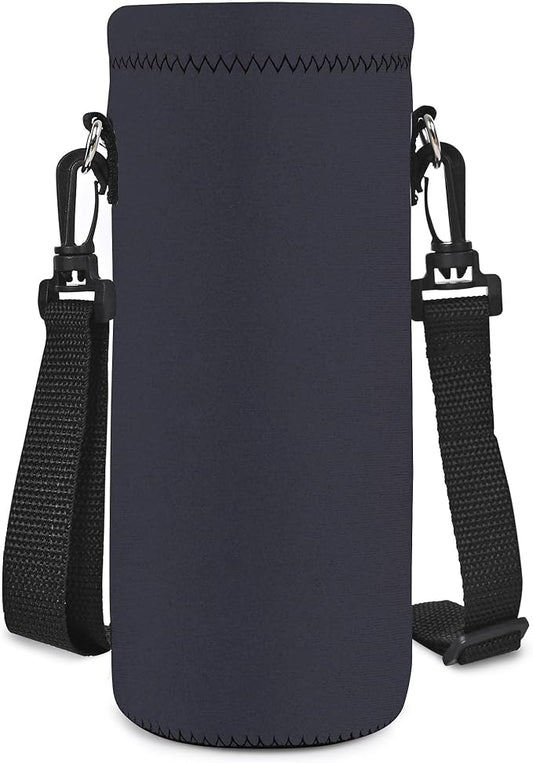 Neoprene Water Bottle Carrier Bag with Adjustable Shoulder Strap for Men Women Walking Hiking,Portable Insulated Holder Case for Stainless Steel/Glass/Plastic Bottles