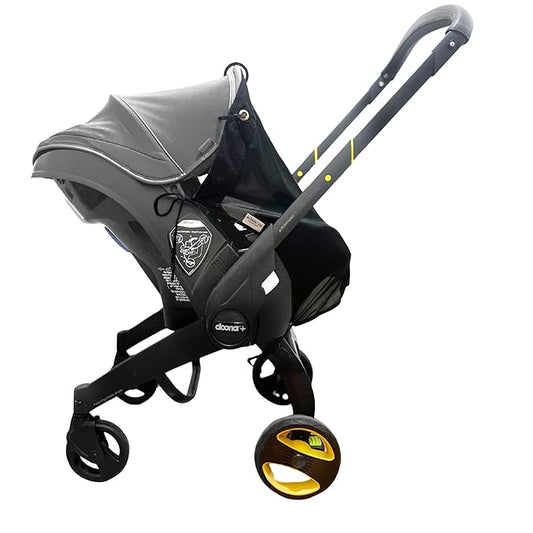 Stroller Sun Shade - Universal UV Protection Cover for Strollers Sunshade with See Through, Clip-On Sun Blocker, Sun Shield for Baby, Breathable Adjustable Fit, Full Coverage, M Black