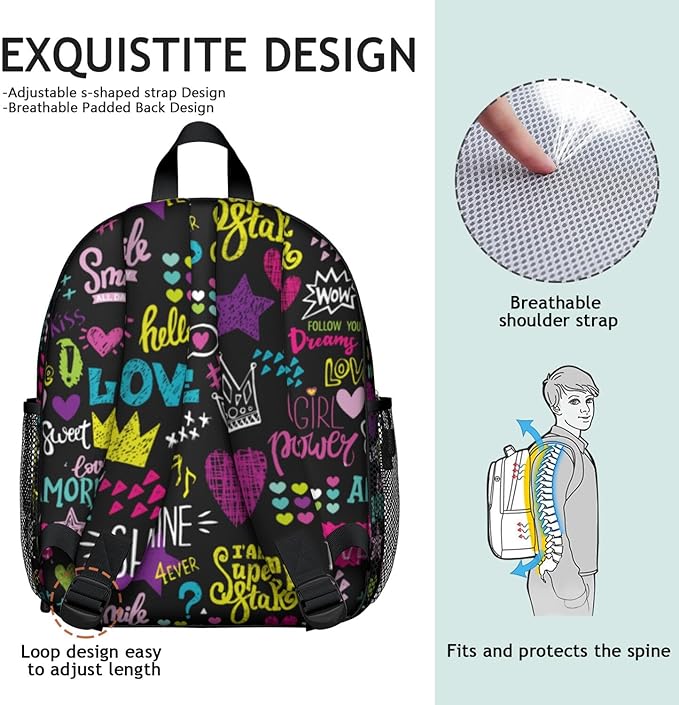 Toddler Backpack for Girls 3-8: Preschool Kindergarten Backpack - Cute Kids Backpacks for Girls-Confident Girl