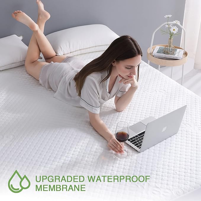 Twin Size Bed Waterproof Mattress Protector Fitted Mattress Pad Cover with Deep Pocket Up to 15''