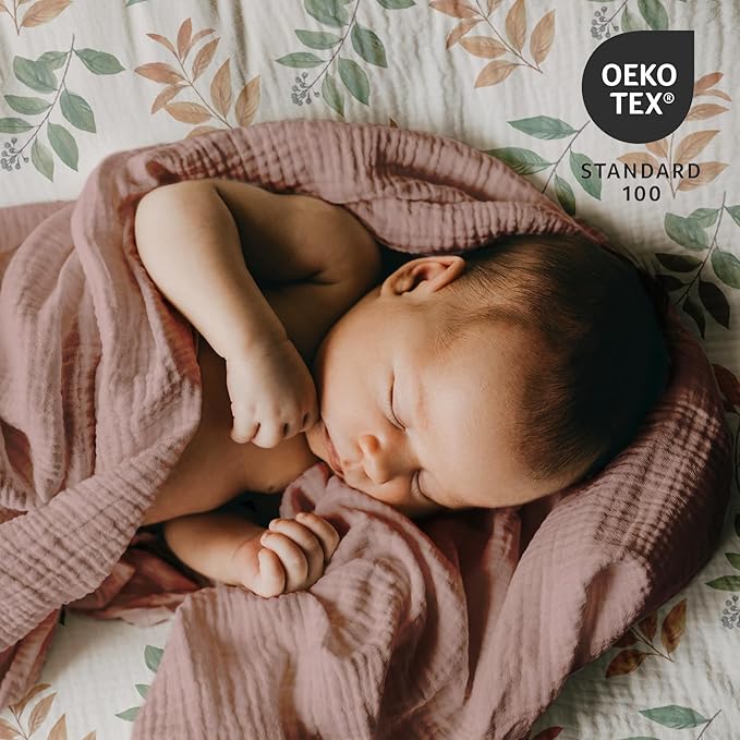 Muslin Swaddle Blankets for Newborn, 3 Pack Breathable Soft Receiving Blanket, Large 38 x 40 inches Swaddle Wrap Burping Clothes Diapers, Essentials Infant Shower Items, Toddler Gift (Gentle Colors)