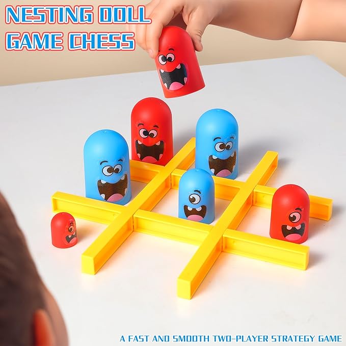 Tic Tac Toe Strategic Board Game for Kids and Family,Party Tabletop Games, Strategy Head to Head Games,Friendly Educational Board Game, Suitable Party 2 Players Toys (1PC)