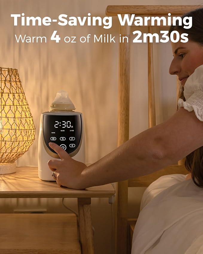 Papablic NutriWarm™ Swirlable Bottle Warmer – Advanced Nutrient-Preserving Warming Technology, Fast and Even Warming for Breastmilk & Formula, Precise Temperature Control, Easy to Use