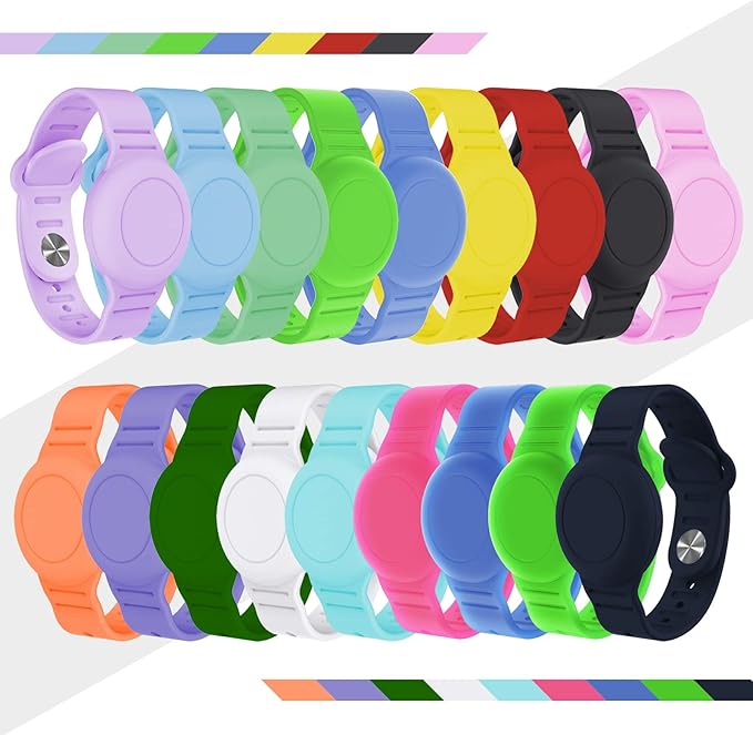 2 Pack Waterproof AirTag Bracelet for Kids, Hidden Silicone Wristband for AirTag, GPS Tracker Case for Air Tag Holder Strap Band for Child Toddler, Secure Anti-Loss Protection(Black Navy Blue)