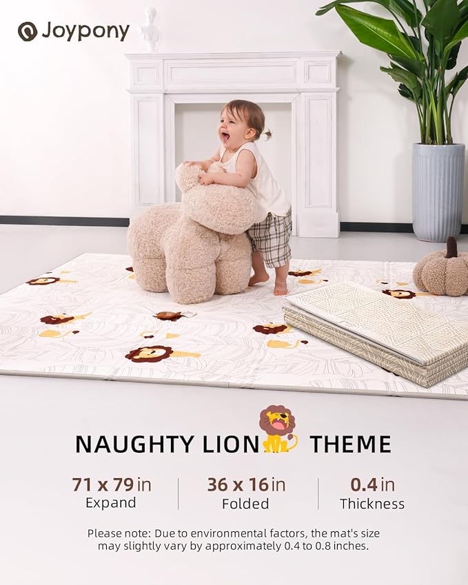 Baby Play Mat 71x79 Inch, 2 in 1 Fabric & XPE Dual-Sided Design Foldable Play Mats for Babies and Toddlers, Waterproof & Anti-Slip Baby Mat for Floor, Portable Baby Foam Crawling Mat with Travel Bag