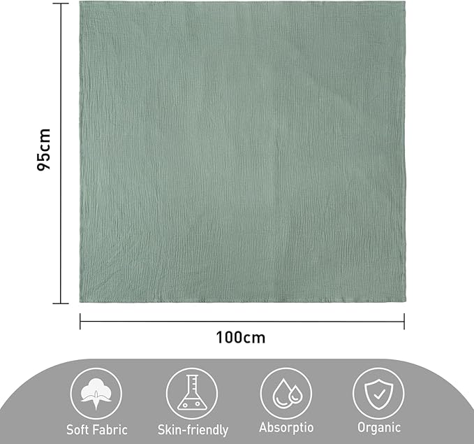GLLQUEN BABY 2-Pack Muslin Swaddle Blankets for Unisex, Baby Swaddle Blanket for Boys and Girls, Soft Breathable Receiving Blankets Neutral, Newborn Essentials, Registry & Gift, 40 x 38 inches