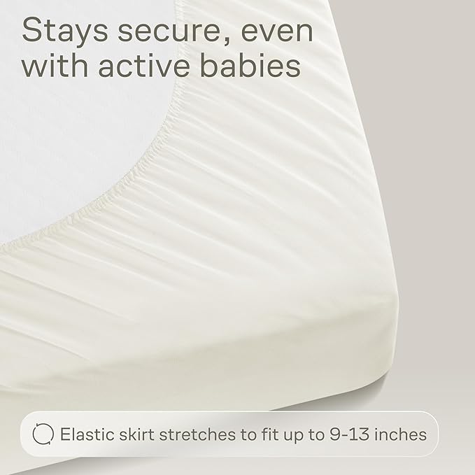 Niagara 1 Pack Viscose Made from Bamboo 100% Waterproof Crib Mattress Protector, Soft Breathable Crib Mattress Protector with Deep Pocket, Crib Mattress Pad for Toddler and Baby (52x28, Beige)