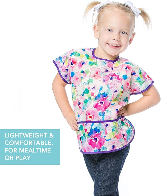 Bumkins Bibs - Toddler Bibs, Waterproof, Large for 1-3 Years, Short Sleeve