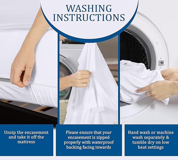 Utopia Bedding Zippered Mattress Encasement Short Queen, 100% Waterproof Bed Bug and Dust Mite Proof Mattress Protector, Absorbent Six-Sided Mattress Cover