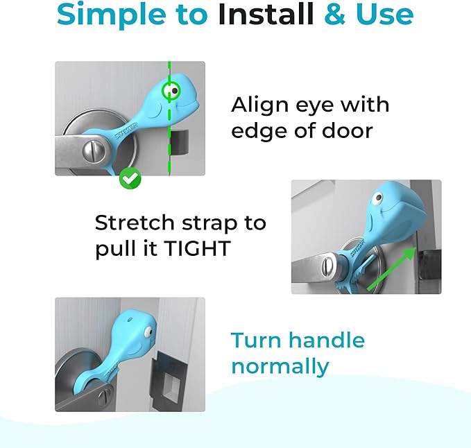 Baby Proofing Door Stopper, Door Pinch Guards Protect Child Fingers & PET Tails. Baby Safety Finger Protectors Prevent Pinch Injuries – Kids and Adults Love Whale Pinch Guard (Blue)