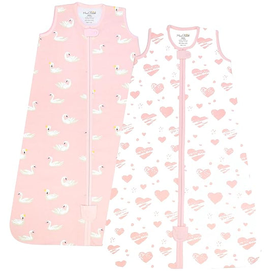 Mama Cheetah Baby Sleep Sack 0.5 TOG, Organic Cotton Baby Wearable Blanket with Two-Way Zipper, Swaddle Transition Baby Sleeping Bag for Newborn Infant Toddler Boy Girl, 6-12 Months