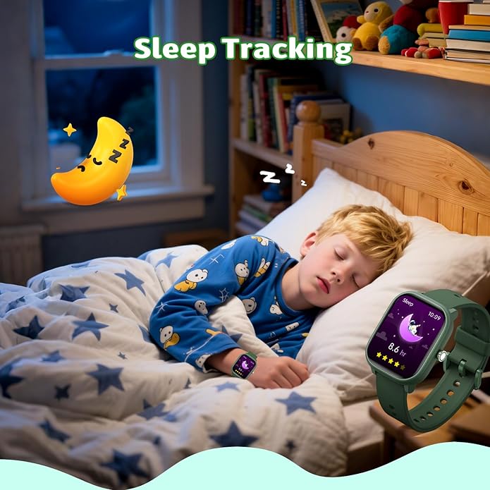 Smart Watch for Kids Girls Boys No APP/Phone Needed, 1.8" IP68 Waterproof Sport Kids Watch Pedometer, Heart Rate, Sleep Monitor, Step Counter, 12 Puzzle Games for Girls Boys Teens 6-16