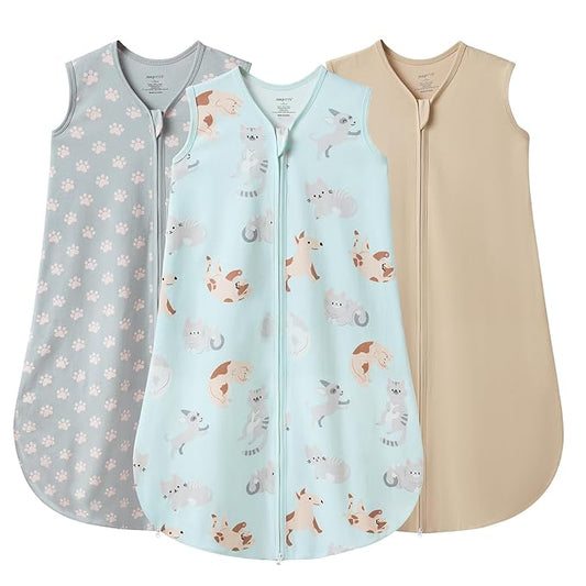 JELLYMONI Baby Sleep Sack 18-24 Months Wearable Blanket for Baby, 100% Cotton 2 Pack Infant Toddler Sleeping Sack Lightweight Soft 2-Way Zipper Sleepsack