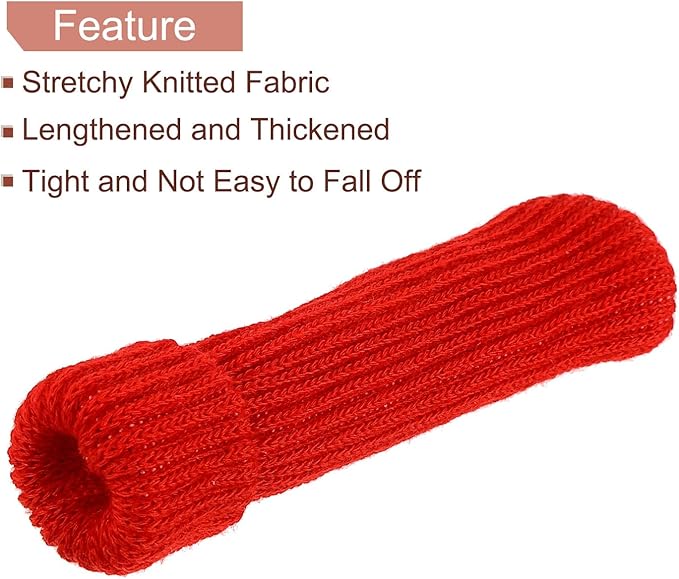 uxcell 6Pcs Door Handle Covers, Knitted Anti-Scald Door Knob Protector Door Knob Cover for Hot Doors and Cold Doors, Red