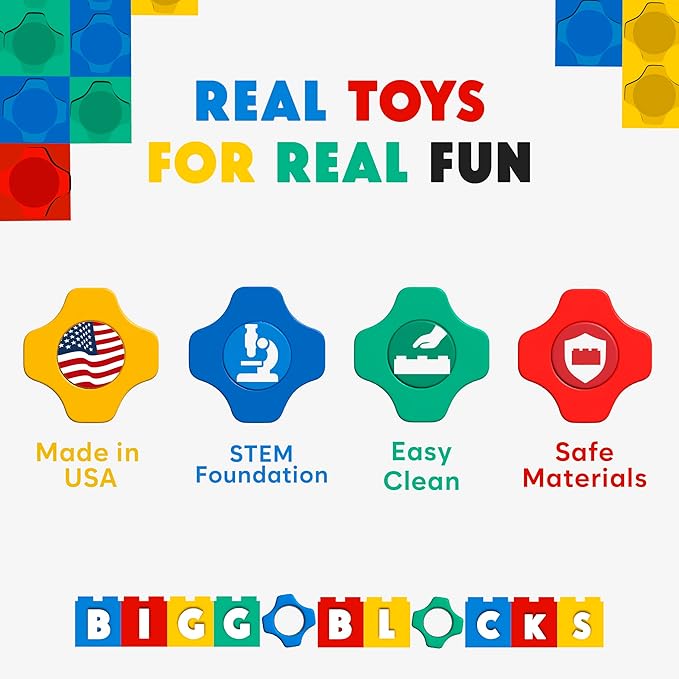 Big Blocks for Kids Ages 4-8, Indoor & Outdoor Blocks for Kids Jumbo Games, Large Building Blocks (96 PC) Standard Set
