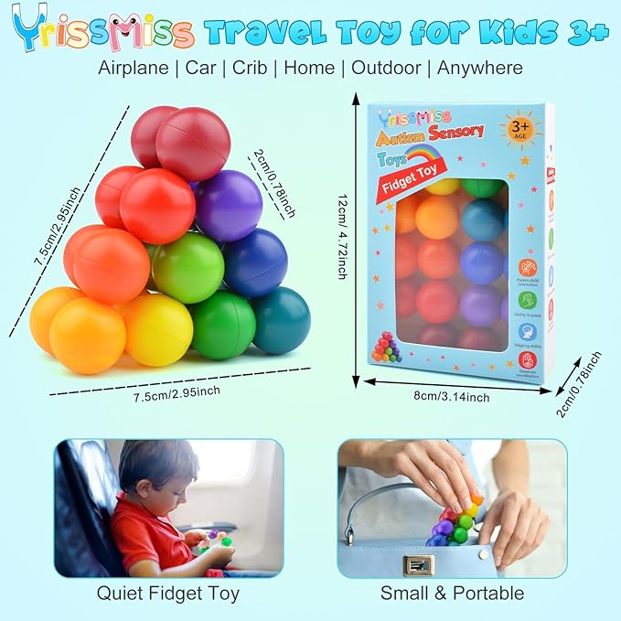 2PCS Autism Sensory Toys for Autistic Children, Sensory Fidget Toys for Kids Adults ,Autism Learning Materials ADHD Fidget Toys, Toddler Stocking Stuffers Present for Boys 3+ Year Old Age(D)