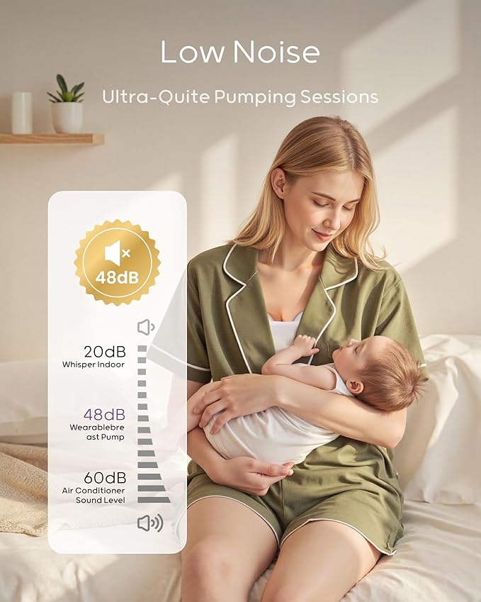 Nuliie Hands-Free Breast Pump, Wearable Breastfeeding Pump 4 Modes 9 Levels with 18/21/24MM Flange, Electric Breast Pump Portable, Replaced Pumping Accessories Included (Ghostwhite, 2 Packs)
