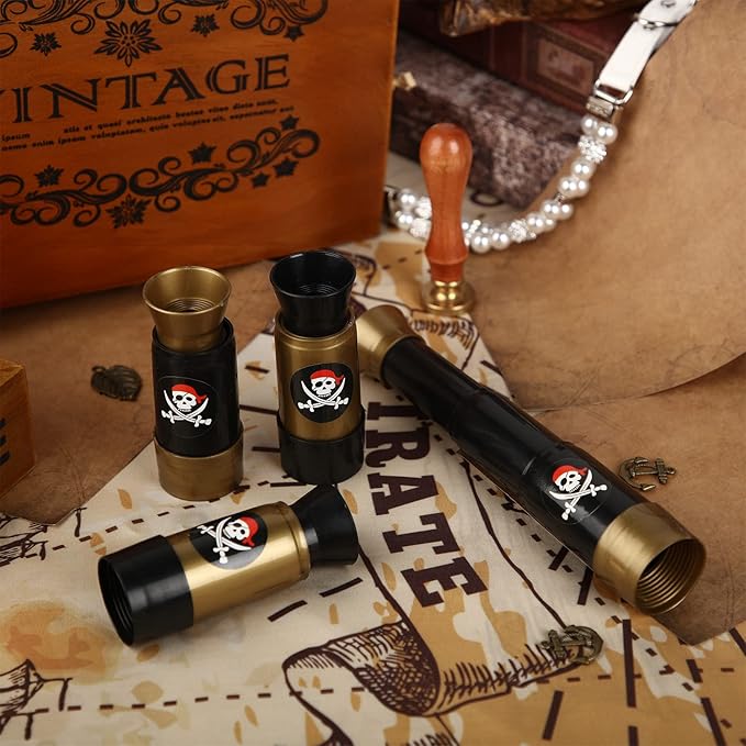 Deekin 36 Pcs Pirate Telescope for Kids Pirate Party Favors Accessories Telescope Toys Spyglass Mini Treasure Hunt for Boat Halloween Birthday Party Supplies