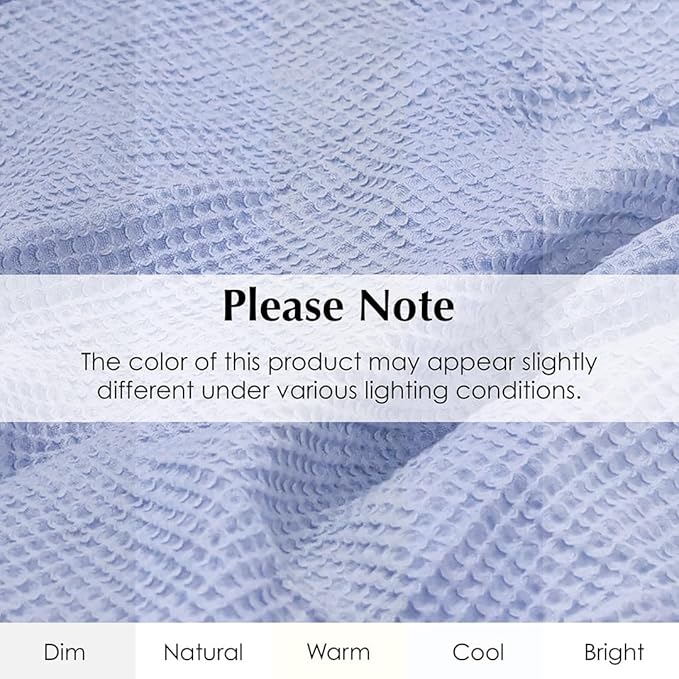 Salt Earth GOTS Certified 100% Organic Cotton Throw Blanket, 90" X 90" Waffle Blankets & Throws for Bed, Throw Blanket for Couch, Modern and Cozy Blanket, All Season, Comfy Soft Blanket(Powder Blue)