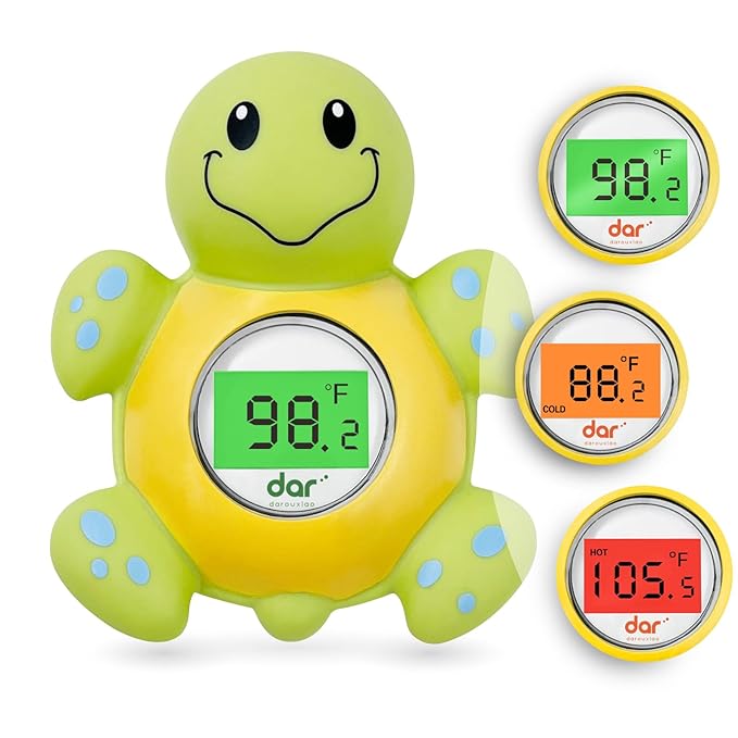 Baby Bath Thermometer, Digital Water Temperature Thermometers with 3 Color Backlit and Temperature Warning, Safety Bath Tube Thermometers Floating Toy for Infant, Toddler
