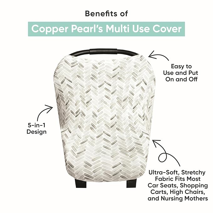 Copper Pearl Multi-Use Cover: Car Seat Covers, Nursing Cover, and Stroller Cover for Sun - Stretchy Fabric, All-Season Use, Stylish Designs, Easy Access for Moms - Rad