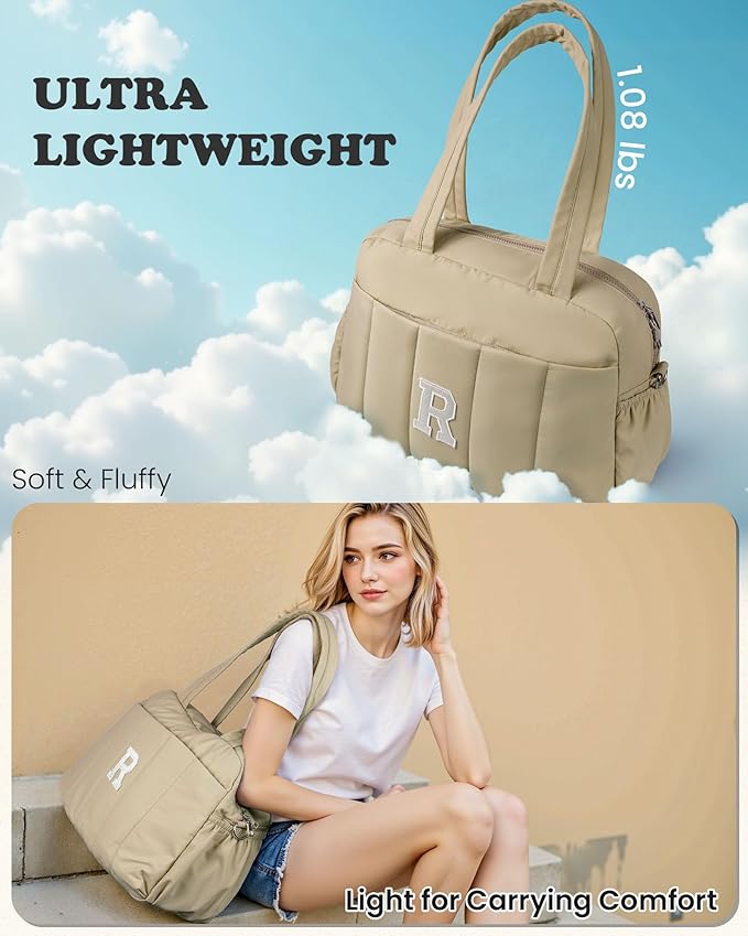 Travel Essentials-Monogram Duffle Bag, Weekender Bags for Women，Overnight Bag with Wet Pocket，Lightweight Travel Bags Personalized Gym Tote with Makeup Pouch