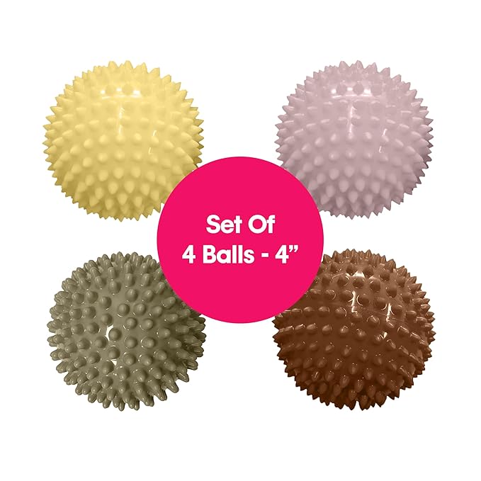 Edushape Original Sensory Ball for Baby - 4" Deflated with Pump - Boho Chic Color - Enhances Gross Motor Skills for Kids 6 Months & Up - Stocking Stuffer