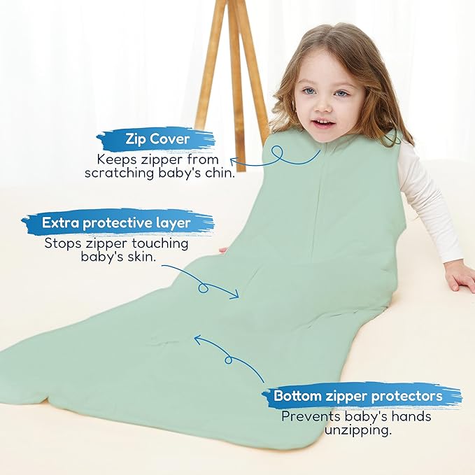TotAha Toddler Sleep Sack 1.0 TOG for 2T-3T-4T, Premium Soft Wearable Blanket Baby Sleeping Bag with 2-way Safe Zipper for Girl Boy