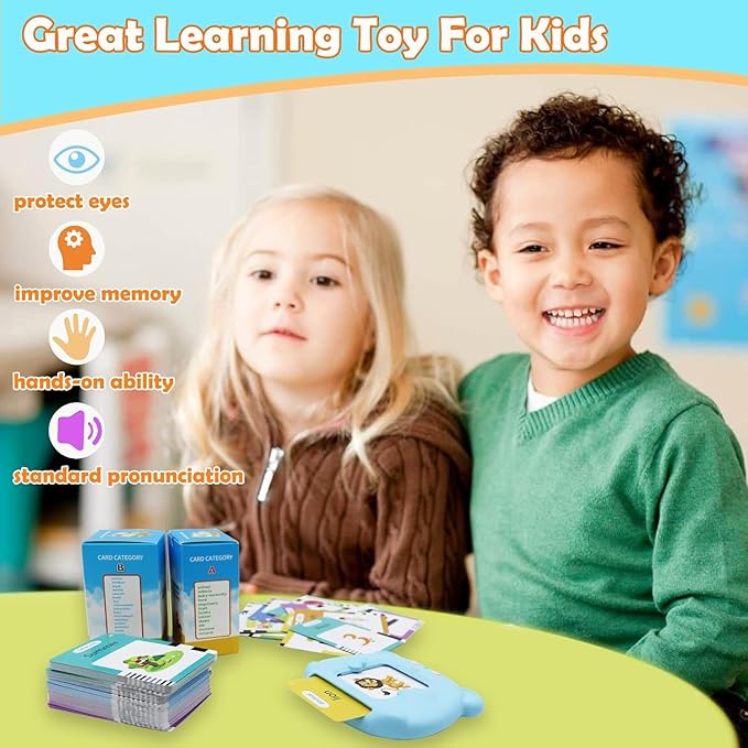 MAYAPHILOS 510 Words English and Korean Talking Flash Cards Bilingual, Educational Toy, Korean Language Learning Toys Pocket Speech for Toddlers