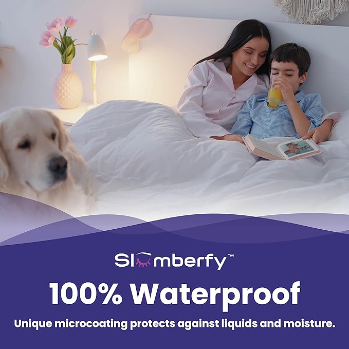 Cal King Size Waterproof Bamboo Mattress Encasement by Slumberfy - Premium Skin-Safe Mattress Protector with 360° EZ Zipper, Lab-Tested Bed Bug Protection, Zippered Encasement (72x84 in)