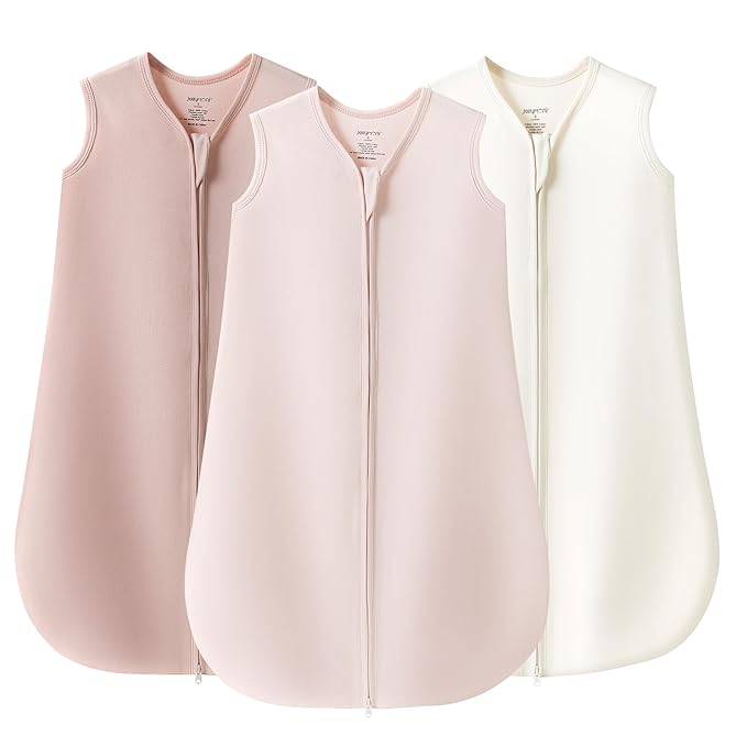 JELLYMONI Baby Sleep Sack 12-18 Months 100% Cotton Wearable Blanket, 0.5 TOG Soft Lightweight Toddler Sleeping Sack 3 Pack 2-Way Zipper Newborn Sleep Sacks