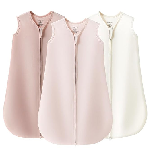 JELLYMONI Baby Sleep Sack 12-18 Months 100% Cotton Wearable Blanket, 0.5 TOG Soft Lightweight Toddler Sleeping Sack 3 Pack 2-Way Zipper Newborn Sleep Sacks