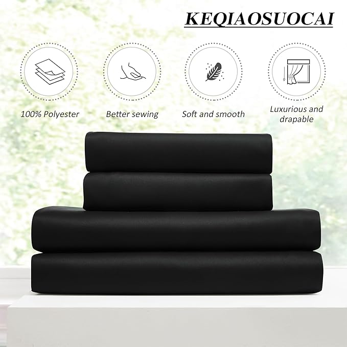 KEQIAOSUOCAI 60 Inch Wide Black Pinch Pleated Curtains 60 x 105, Thermal Insulated Noise Cancelling Living Room Office Drapes 105 Inches Long, Patio Sliding Glass Door Window Curtain 2 Panels