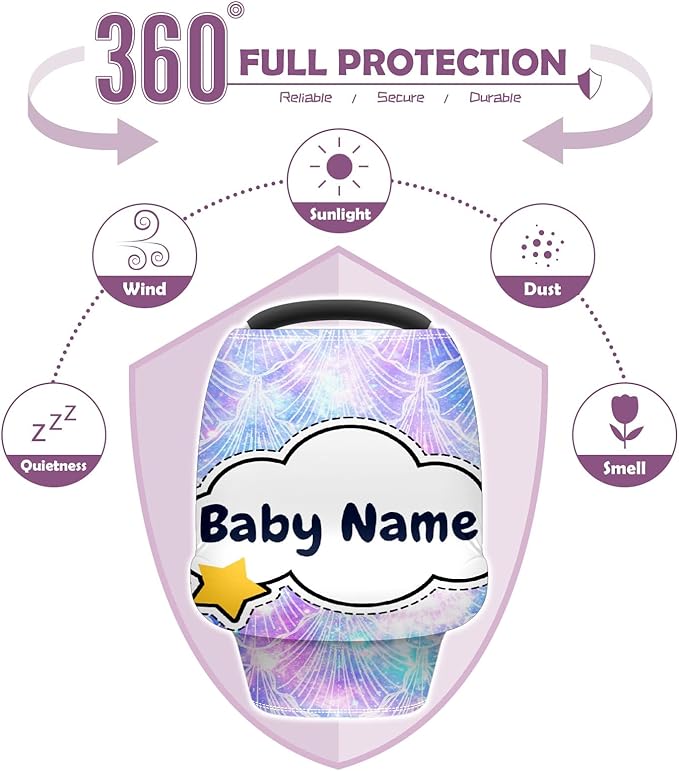 Baby Car Seat Stroller Cover Nursing Cover New Mom Breastfeeding Scarf Soft Stretchy Infant Carrier Cover Car Canopy Coverage
