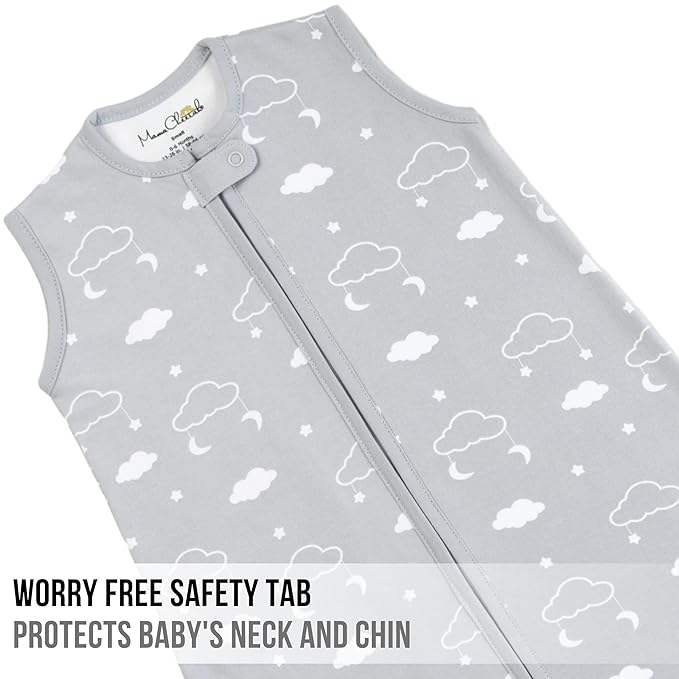 Mama Cheetah Baby Sleep Sack 0.5 TOG, Organic Cotton Baby Wearable Blanket with Two-Way Zipper, Swaddle Transition Baby Sleeping Bag for Newborn Infant Toddler Boy Girl, 12-18 Months