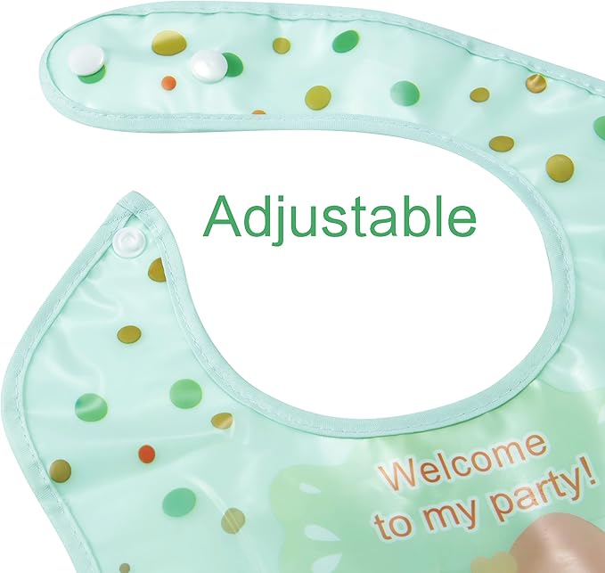 Amplim Baby Feeding Bib (3-Pack) Toddler/Baby Bibs for Eating. Waterproof, Adjustable, Lightweight. Eco-friendly PEVA material. BPA, Lead, Phthalate, Cadmium free