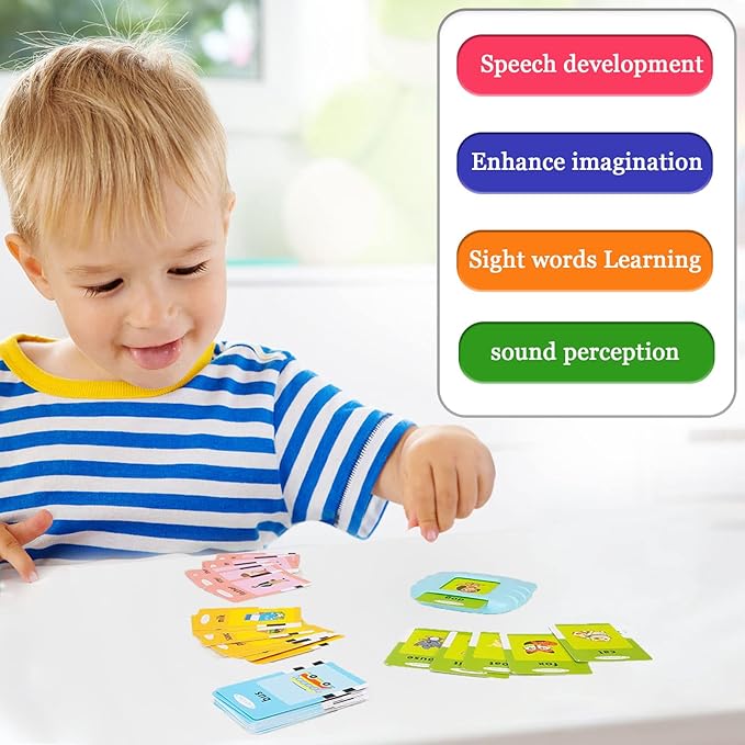 Toddler Learning Toys for 2 3 4 5 Year Old Boys and Girls, Autism Sensory Toys for Autistic Children, Speech Therapy Toys, 112 Cards - 224 Sight Words Talking Flash Cards